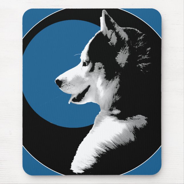 Siberian husky Mousepad Gifts Malamute Sled Hundar Musmatta (Framsidan)