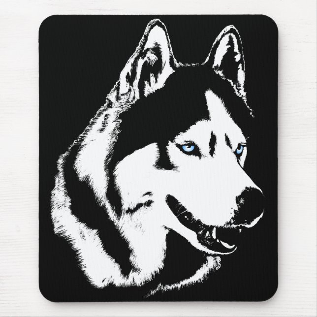 Siberian husky Mousepad Gifts Malamute Sled Hundar Musmatta (Framsidan)