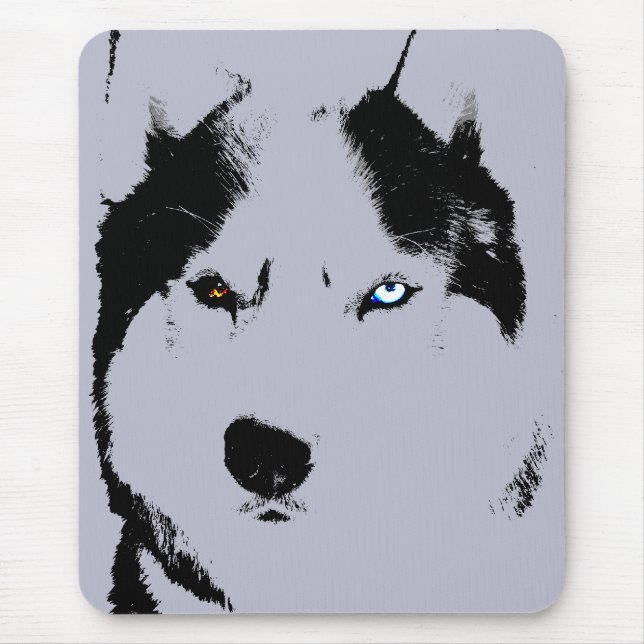 Siberian husky Mousepad Gifts Malamute Sled Hundar Musmatta (Framsidan)
