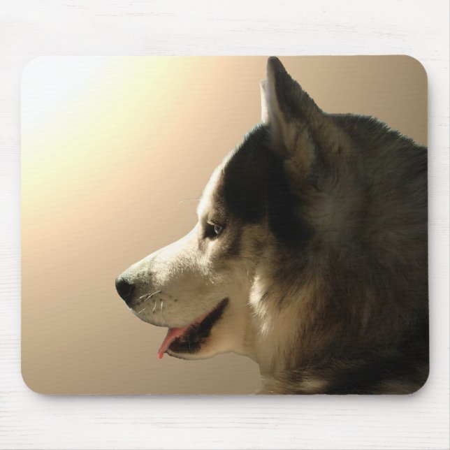Siberian husky Mousepad Gifts Malamute Sled Hundar Musmatta (Framsidan)
