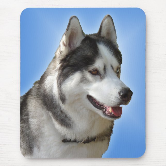 Siberian husky Mousepad Gifts Malamute Sled Hundar Musmatta (Framsidan)