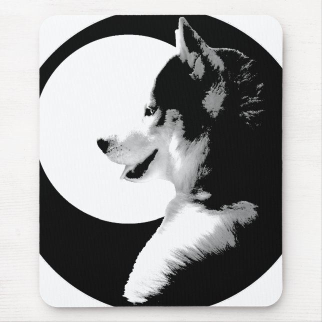 Siberian husky Mousepad Gifts Malamute Sled Hundar Musmatta (Framsidan)