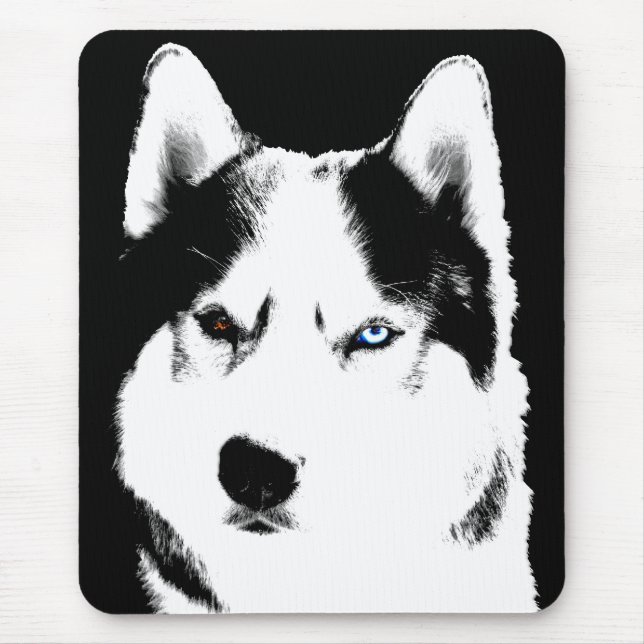 Siberian husky Mousepad Gifts Malamute Sled Hundar Musmatta (Framsidan)