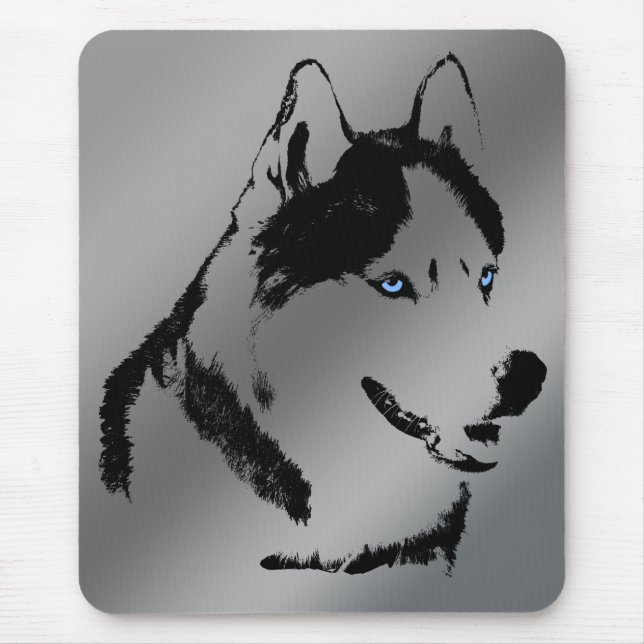 Siberian husky Mousepad Gifts Malamute Sled Hundar Musmatta (Framsidan)