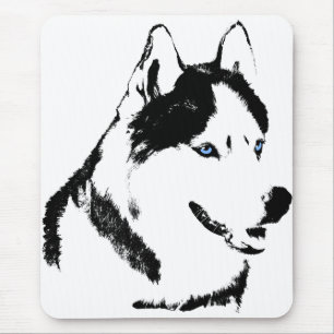 Siberian husky Mousepad presenterar Malamute Sled Musmatta