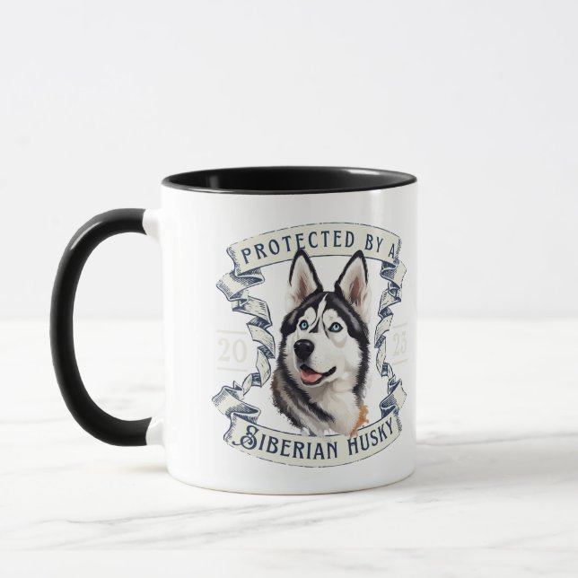 Siberian husky Mugg (Vänster)
