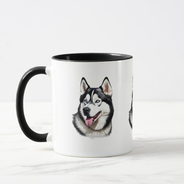 Siberian husky Mugg (Vänster)