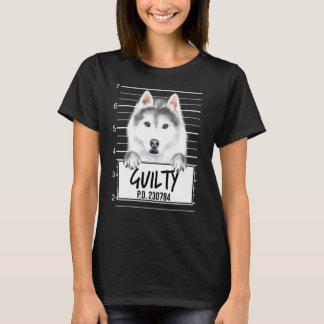 Siberian husky Mugshot Guilty Hund T Shirt