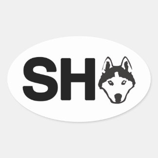Siberian husky Oval Sticker Ovalt Klistermärke