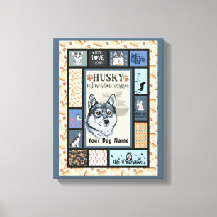Siberian husky Owner Älskare Funny Keepsaki Quilt Canvastryck