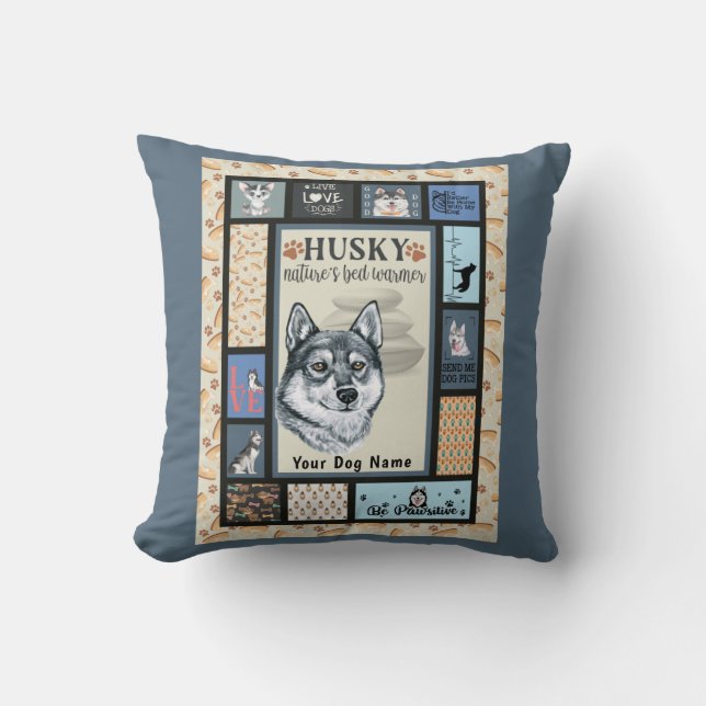 Siberian husky Owner Älskare Funny Keepsaki Quilt Kudde (Framsida)