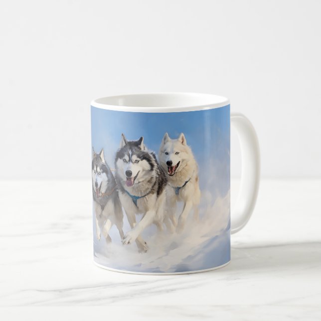 Siberian husky-paket kaffemugg (Framsida höger)