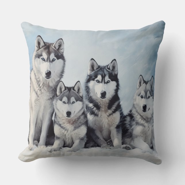 Siberian husky-paket kudde (Framsida)