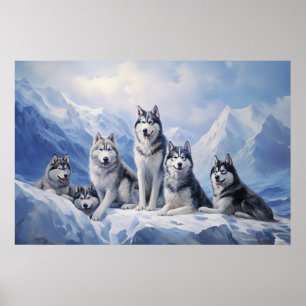 Siberian husky-paket poster