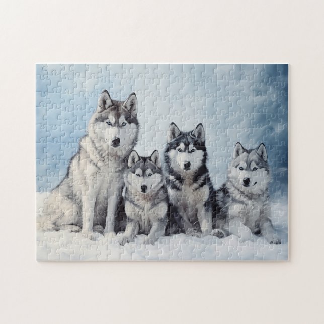 Siberian husky-paket pussel (Horisontell)