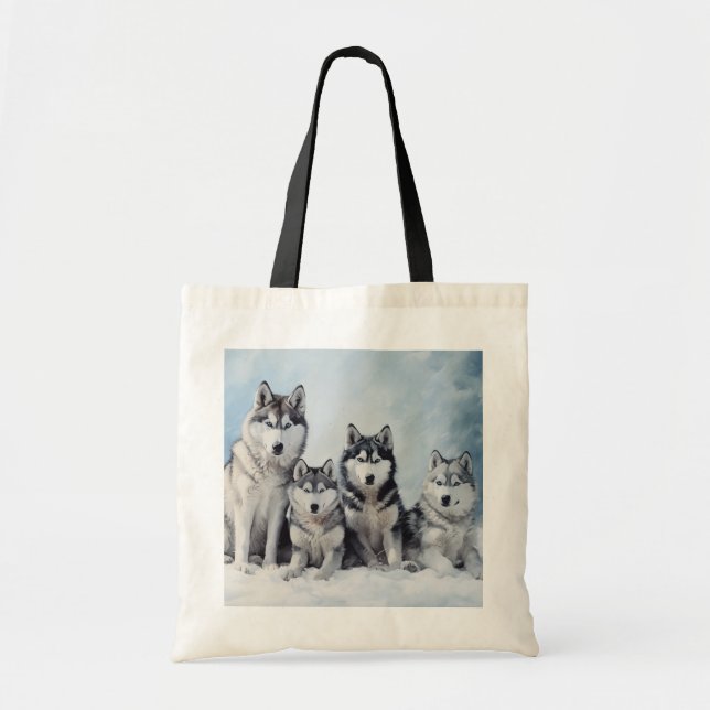 Siberian husky-paket tygkasse (Framsidan)