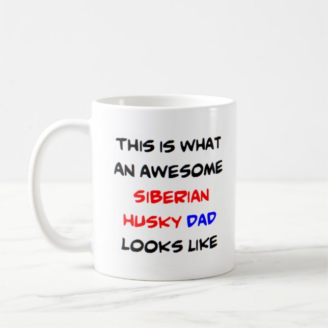 siberian husky pappa, fantastisk kaffemugg (Vänster)