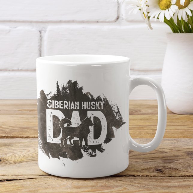 Siberian husky Pappa Hund aveln Älskare Fars dag Kaffemugg (Skapare uppladdad)