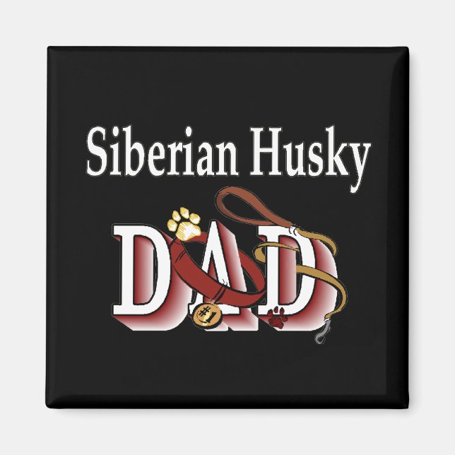 siberian husky pappa Magnet (Framsidan)