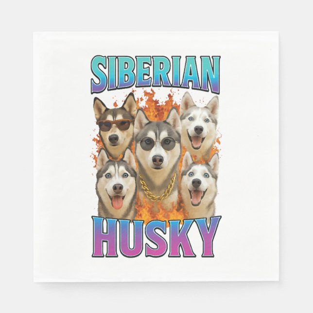 Siberian husky pappersservett (Framsidan)
