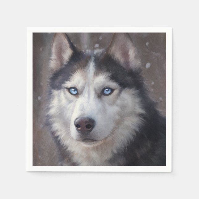Siberian husky pappersservett (Framsidan)