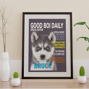 Siberian husky Parody Magazine Cover Fototryck