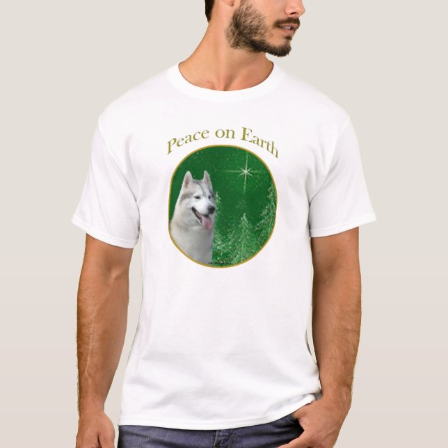 Siberian husky Peace Tee Shirt (Framsida)
