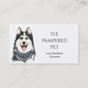 Siberian husky Pet Groomer/Vet/Sitters Visitkort
