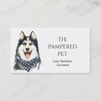 Siberian husky Pet Groomer/Vet/Sitters Visitkort