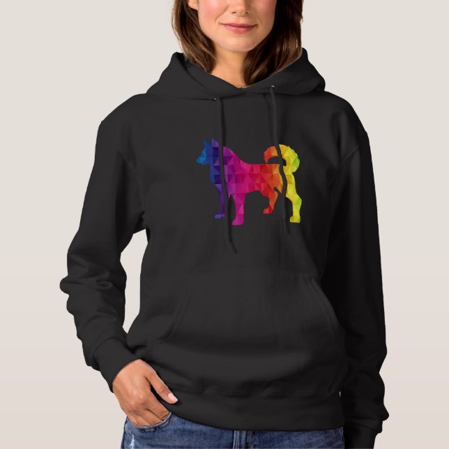 Siberian husky Poly Graphic Funny Idea Mamma Pappa T Shirt (Framsida)