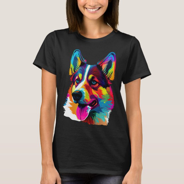 Siberian Husky Pop Cute Husky T Shirt (Framsida)
