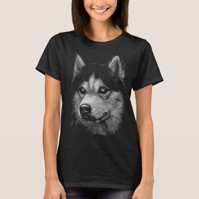 SIBERIAN HUSKY PORTRÄTT 5 T SHIRT (Framsida)
