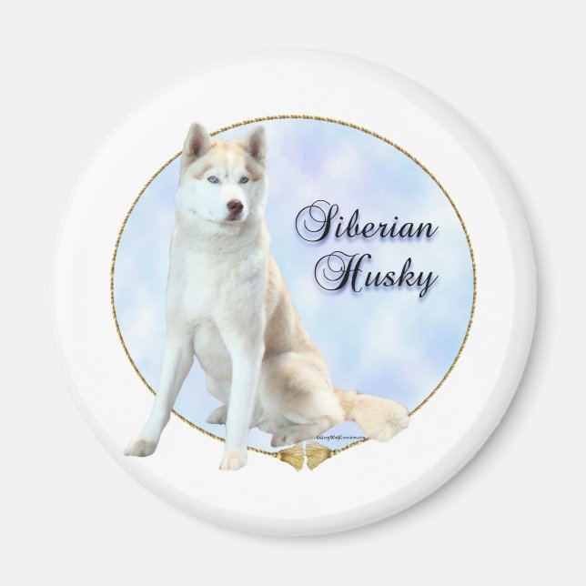 Siberian husky Porträtt - Magnet (Framsidan)