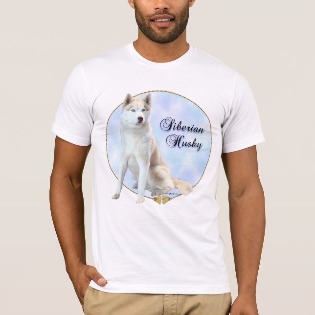 Siberian husky Porträtt T-shirt (Framsida)