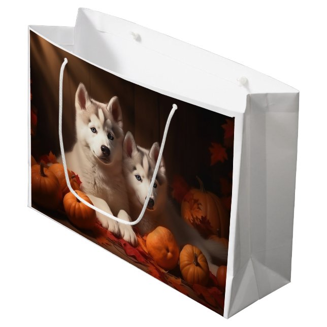 Siberian husky Pumpkin för höstdelight (Framsidan Vinklad)
