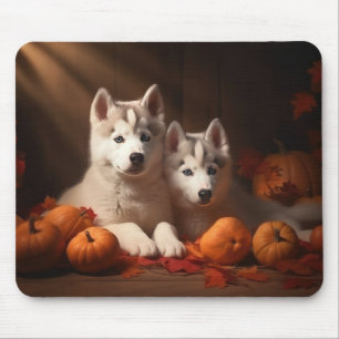 Siberian husky Pumpkin för höstdelight Musmatta