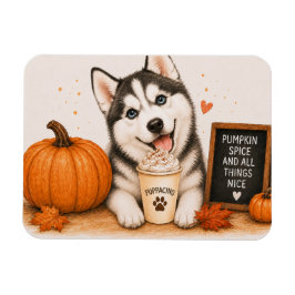 Siberian Husky Pumpkin Spice Magnet