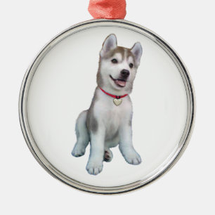 Siberian husky Puppy Julgransprydnad Metall