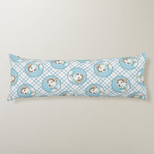 Siberian husky Puppy Paeing Red Hund Art Kroppskudde