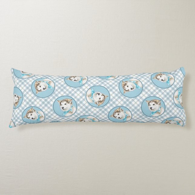 Siberian husky Puppy Paeing Red Hund Art Kroppskudde (Framsidan)