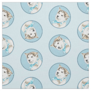 Siberian husky Puppy Paeing Red Hund Art Tyg
