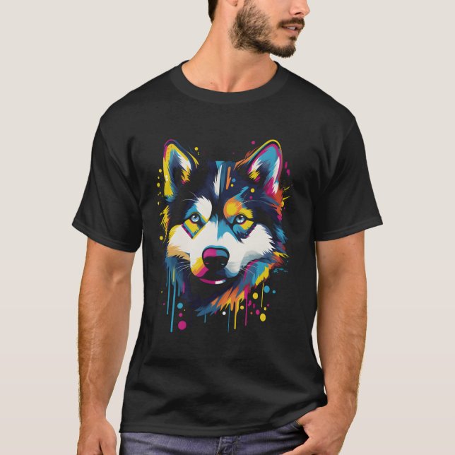 Siberian husky Puppy T Shirt (Framsida)