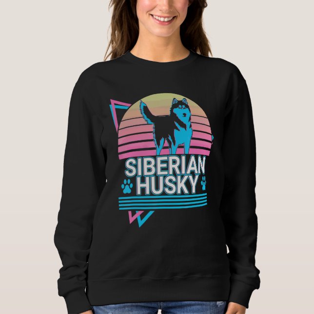 Siberian Husky Retro T Shirt (Framsida)