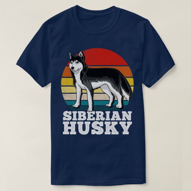 Siberian husky Retro T Shirt (Design framsida)