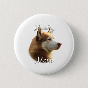 Siberian husky (röd) Mamma 2 Knapp