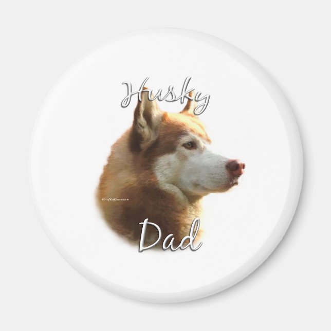 Siberian husky (röd) Pappa 2 Magnet (Framsidan)