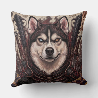 Siberian Husky Samuraj och Demon Kudde