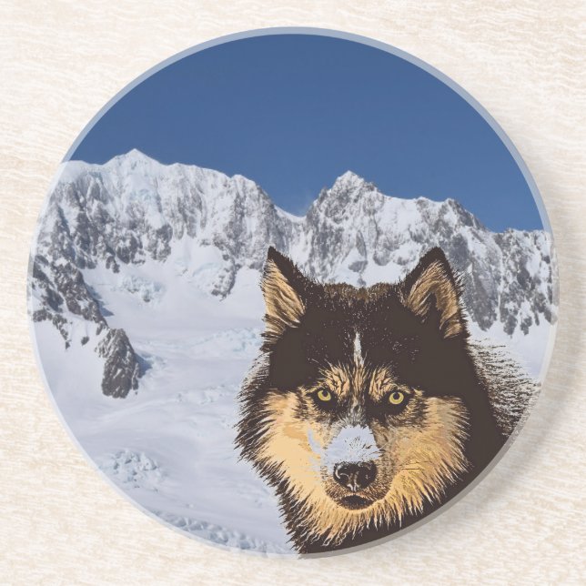 Siberian husky Sandstone Underlägg (Framsidan)