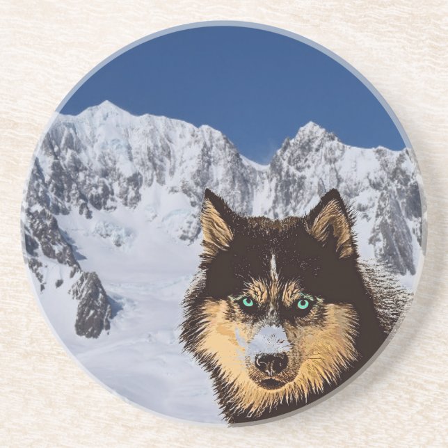 Siberian husky Sandstone Underlägg (Framsidan)