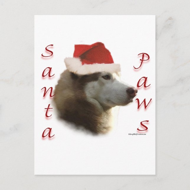 Siberian husky Santa Tassar Helg Vykort (Framsida)